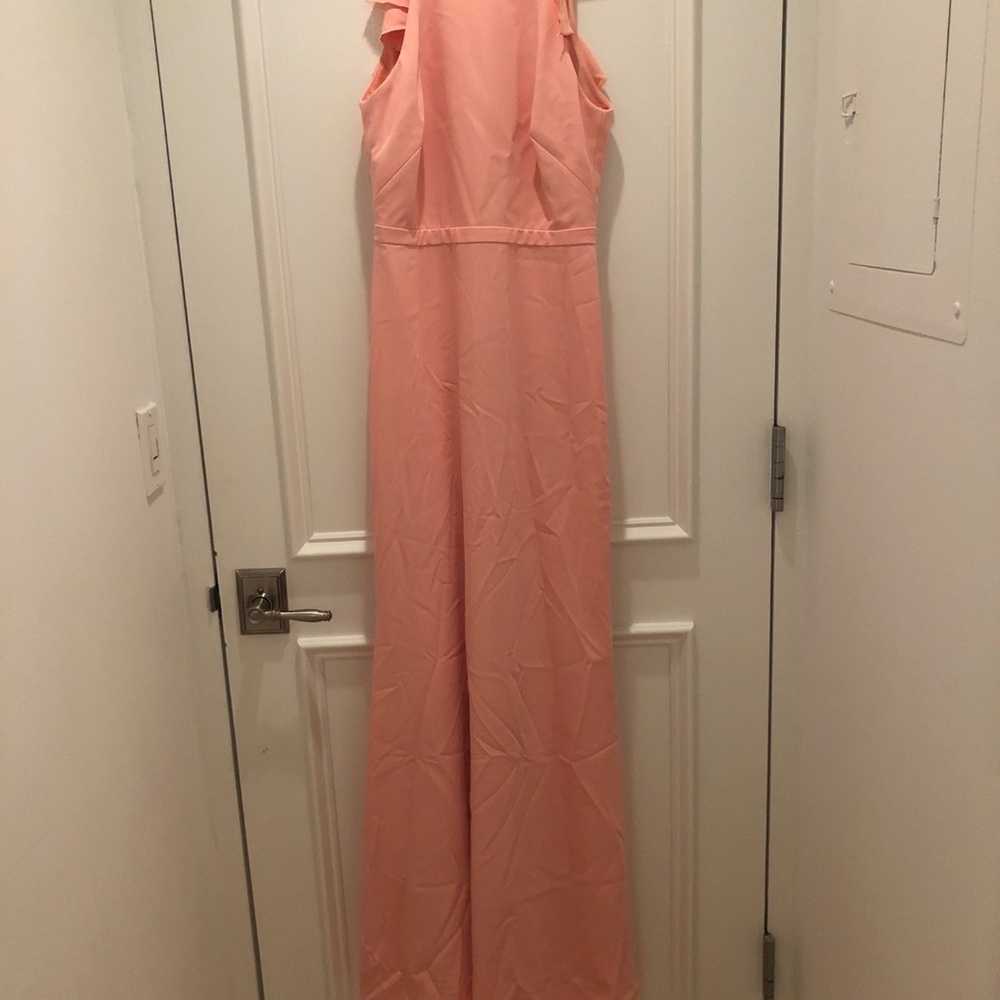 Pink Long Gown with Ruffled Back - Picture 12 of 13